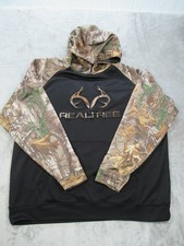 Realtree Hoodie Men's XL Black Camo Pullover Antler Logo Hunting Sweatshirt