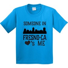 Inktastic Fresno California Someone Loves Me Skyline Youth T-Shirt Ca Clothing