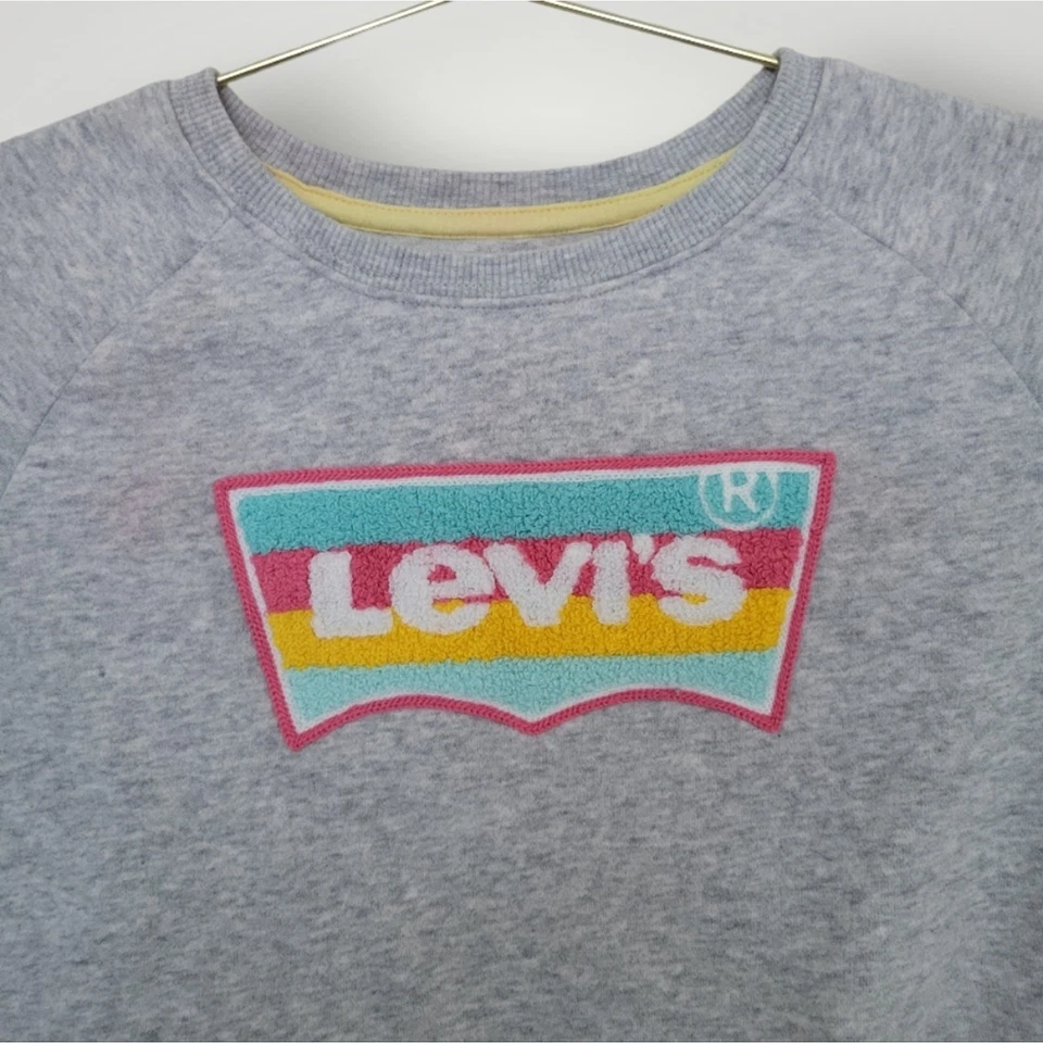 Sudadera Levi's Niñas Cuello Redondo Talla Mediana M Gris Arco Iris Terry Tela Logo Foto 2 de 4