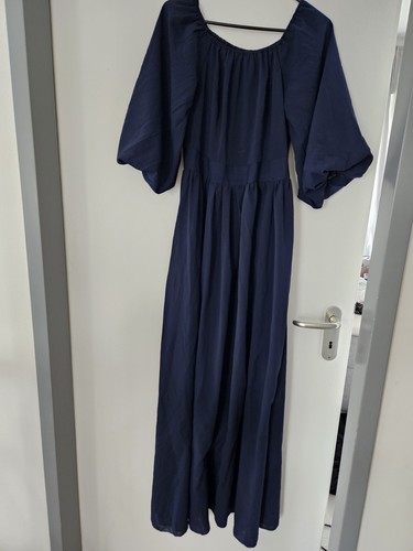 Damen Lang Maxi Abend, Kleid dunkel Blau 38 M Mega Schick OVP 190€ - Bild 3 von 6