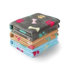 1 Pack 3 Blankets Fluffy Premium Fleece Pet 23x16 inch Pack of 3 Bone