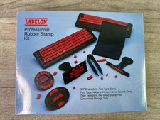 LABELON Professional Rubber Stamp Kit SK-14 New Sealed 387 Characters 4 Holders