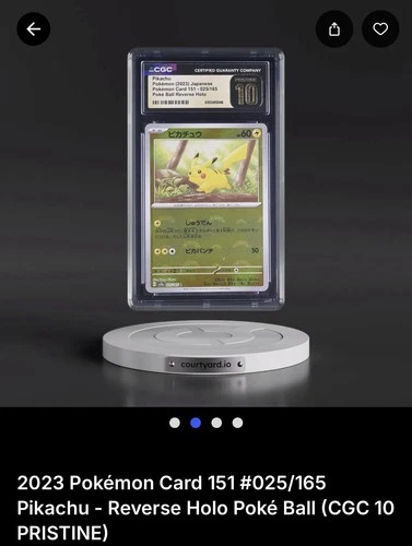 2023 Pokémon Card 151 #025/165 Pikachu - Reverse Holo Poké Ball CGC 10 PRISTINE