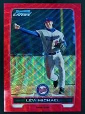 2012 Bowman #BCP85 Levi Michael /25 Red Wave Refractor Chrome Prospects Twins