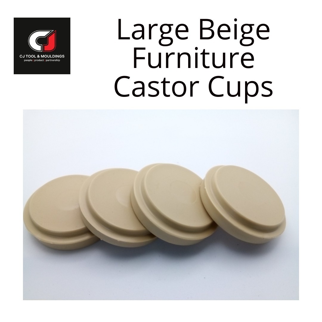 CASTOR CUPS - LARGE BEIGE RIGID X 8   Carpet/Floor Protection UK MANUFACTURED
