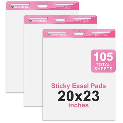 Securitoday Sticky Easel Pad - 20 x 23 Inches Flip Chart Paper for Teachers, Sup