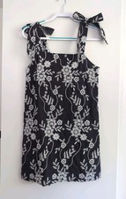 Loft Women's Navy Embroidered Summer Dress Size 8