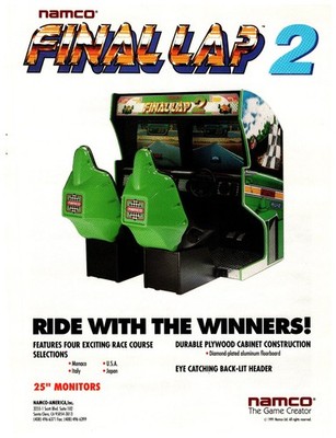 Namco Final Lap 2 Video Arcade Game Magazine Trade Ad Vintage