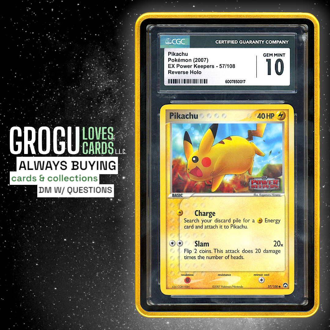 Pokemon - Pikachu 2007 Power Keepers Reverse Stamp #57 - CGC 10 GEM MINT