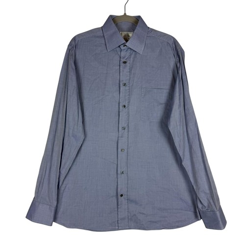 Anto Beverly Hills Dress Shirt Mens XL Blue Solid Long Sleeve Button Front