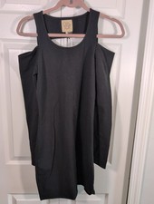 Chaser Black Medium Long Sleeve Cold Shoulder Sexy Bodycon Dress MSRP$108 NWT