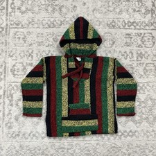 Artesanias Mexican Hippy Poncho Hoodie Sweater Pullover Mexico Kids Size 6