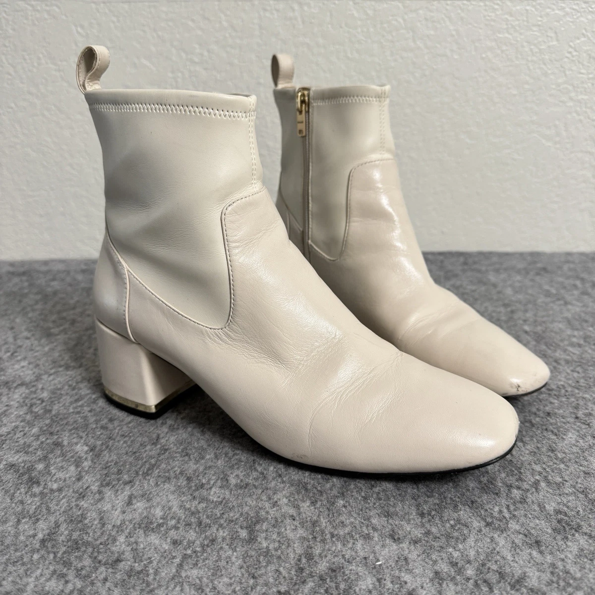 White Leather Boots for Women for sale - eBay