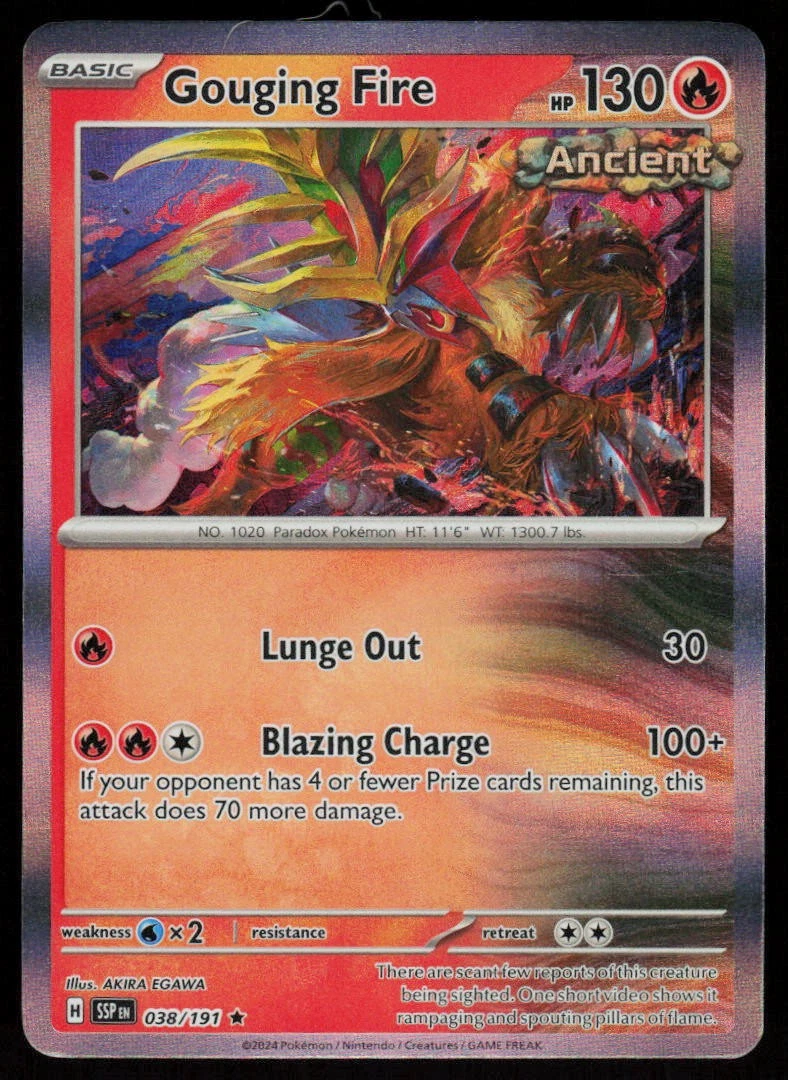 pokemon gouging fire card - Scarlet & Violet - Surging Sparks - 144 / Promo Card Type / HP / Stage Pokemon Gouging Fire EX SIR