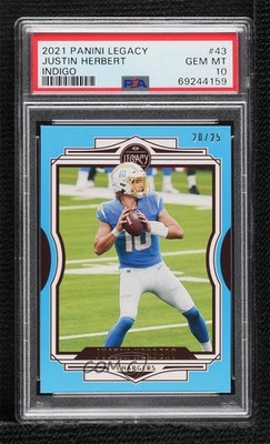 2021 Panini Legacy Indigo 20/25 Justin Herbert #43 PSA 10 GEM MT 0t6y