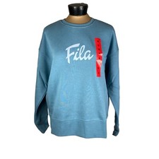 Fila Ladies Logo Crewneck Longsleeve Sweatshirt Size M Blue NWT