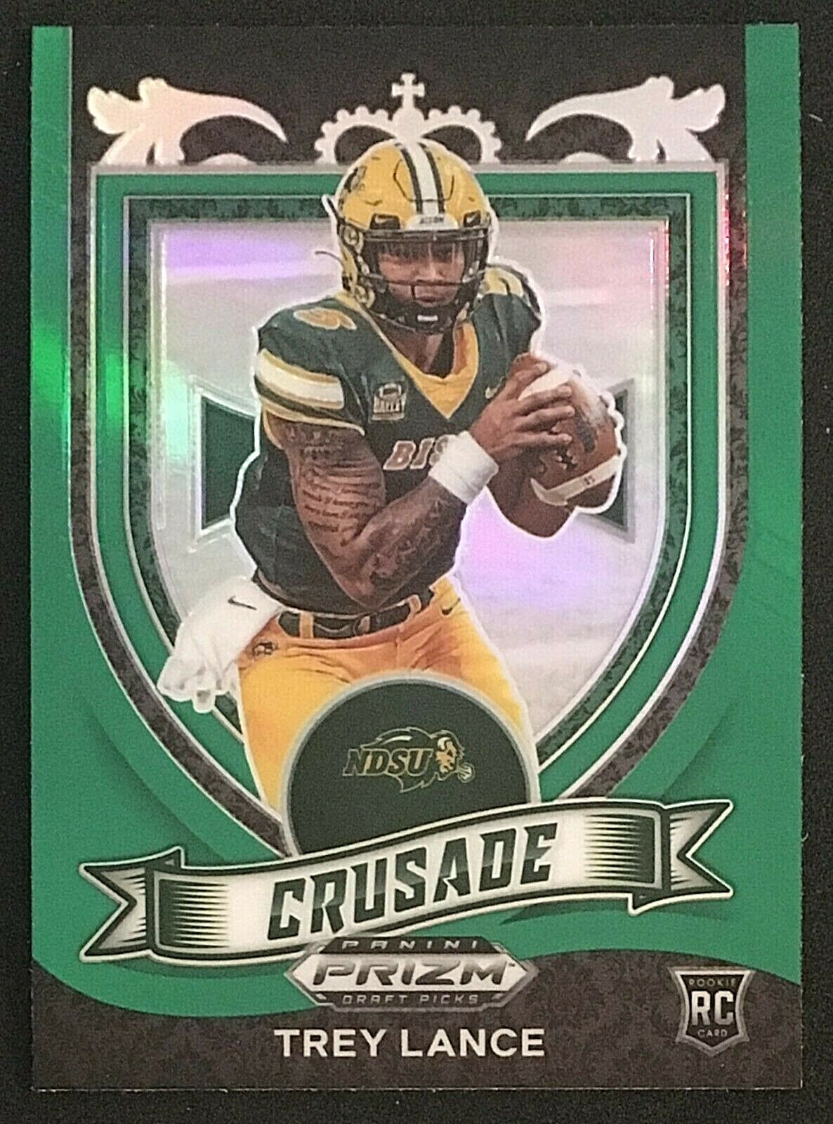 2021 Panini Prizm Trey Lance Green Prizm RC Crusade #164 Draft Picks Rookie