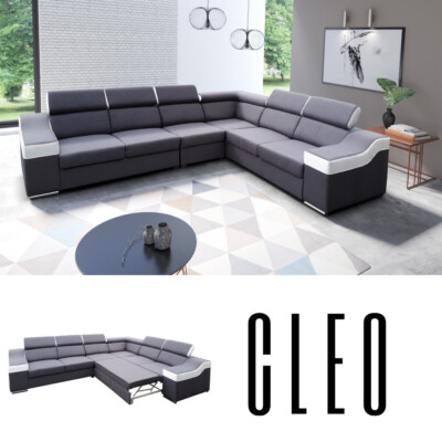 Ecksofa mit Schlaffunktion Cleo Bettkasten Schlafsofa Eckcouch Groß XL Modern 19