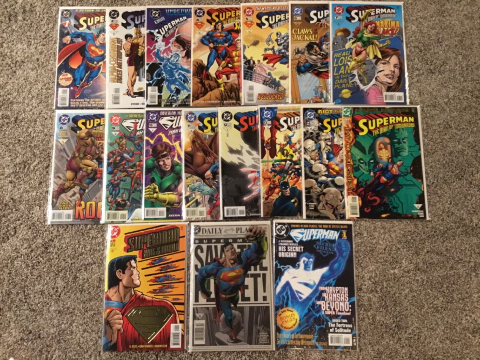 1995-1999 NM+ Superman the Man of Tomorrow #1-15 DC Comics Complete Set w Extras
