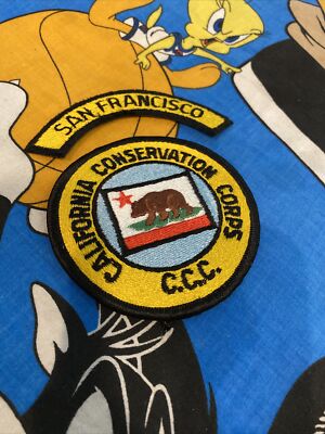 vintage California Conservation Corps CCC Patch & San francisco tab lot ...