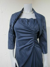 NWT Adrianna Papell Navy Mother Bride Groom Taffeta Ruched Dress Bolero Coat 10