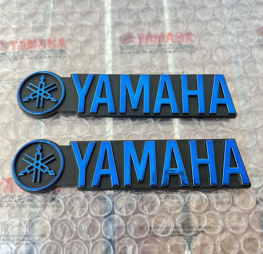 Carenado de tanque de combustible azul de 12 cm para guardabarros emblemas calcomanía pegatina para Yamaha 2x Foto 2 de 4