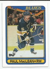 PAUL MACLEAN 1990-91 TOPPS CARD NEAR MINT+ CONDITION