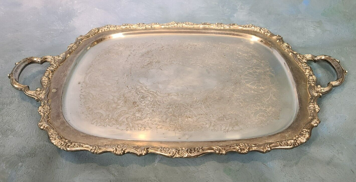 Vintage Webster Wilcox Oneida Metal Tray Silver Plated Home Décor