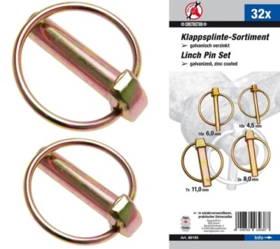 BGS Diy Klappsplinte-Sortiment | Bolzen-Ø 4,5 - 11 mm | 32-tlg.