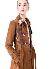 RED VALENTINO long belted suede trench coat, 42 (IT), NWT