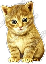 Cute Kitten Kitty Cat Pet Animal Feline Car Bumper Vinyl Sticker Decal 3.5"X5"