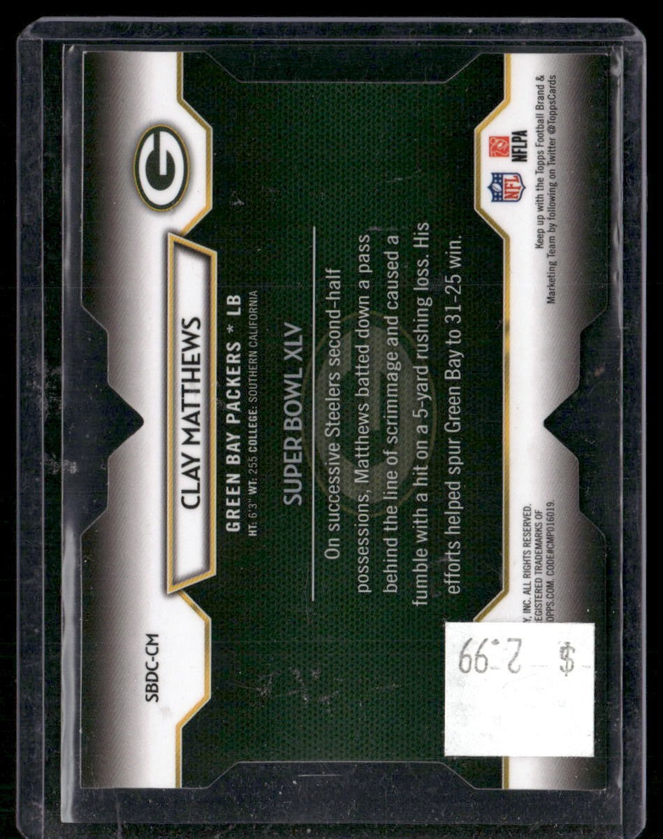 2015 Topps Chrome #SBDC-CM Clay Matthews Super Bowl 50 Die Cut | eBay