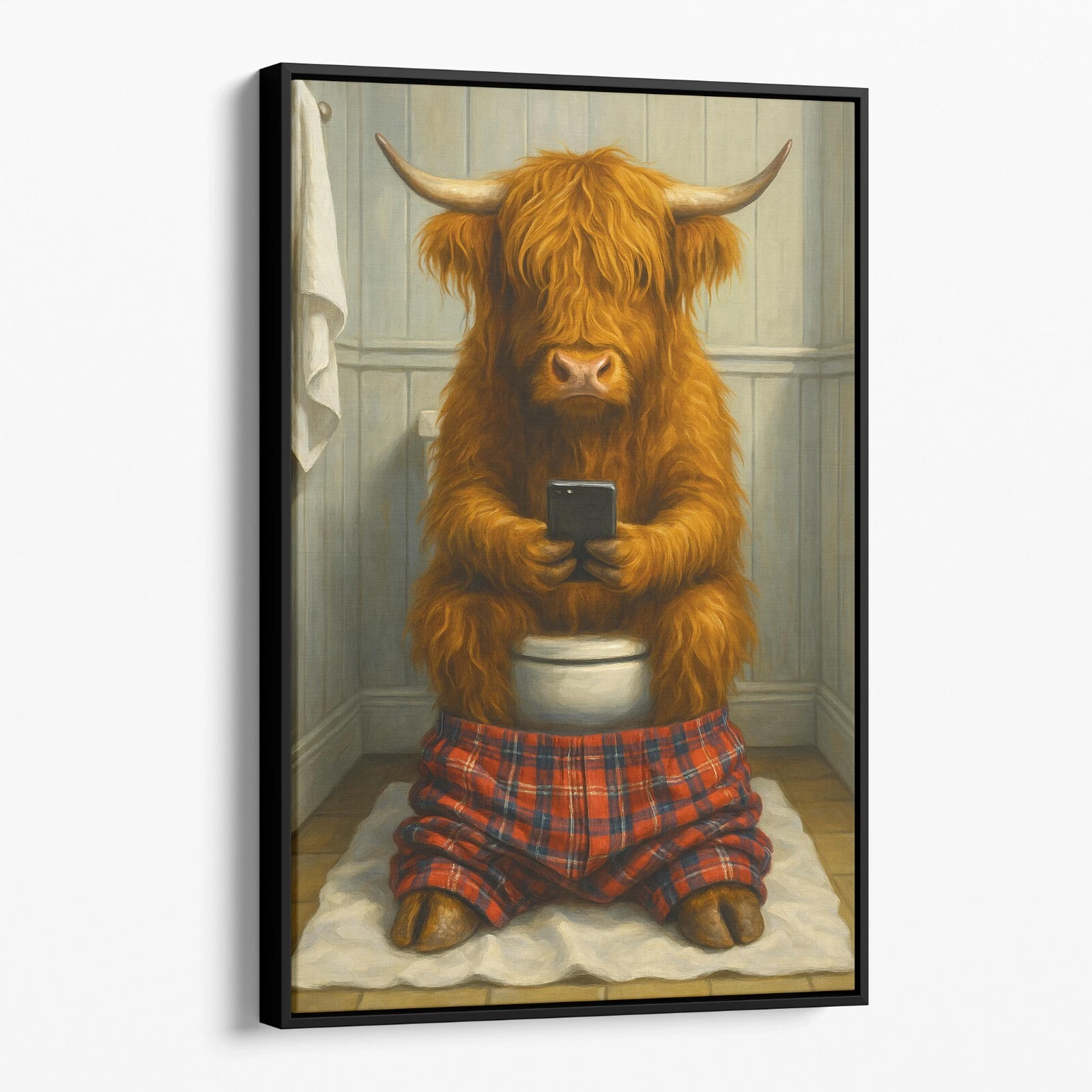 Highland Cow On The Phone On The Toilet Funny Cow Canvas Print Wall Art
Opens in a new window or tab