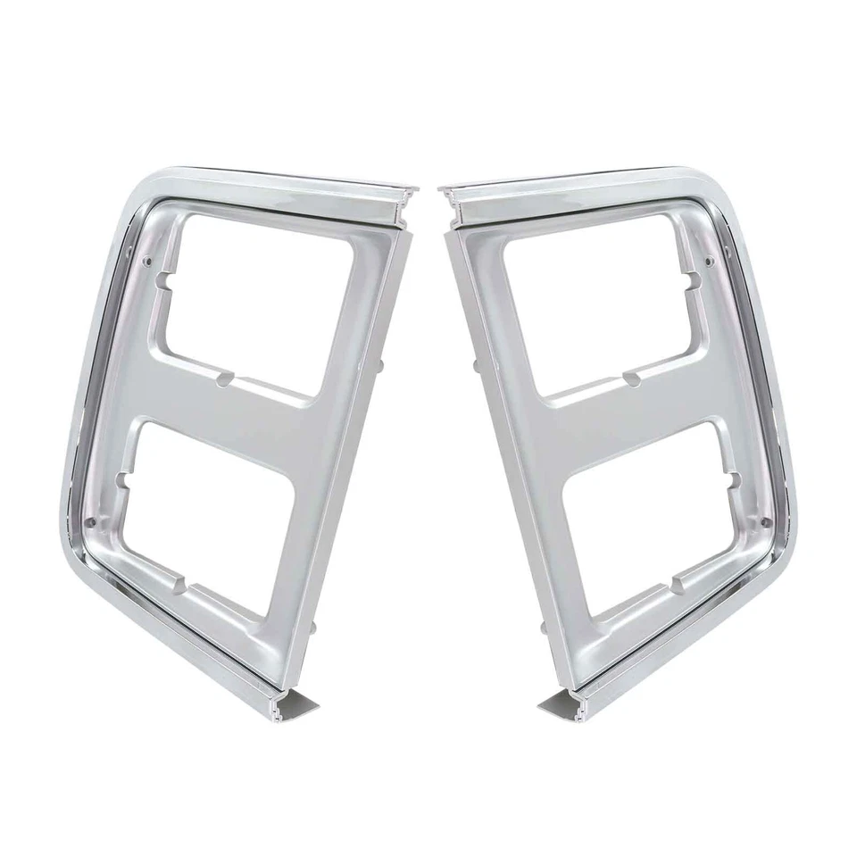 Set Of 2 Chrome Headlight Trim Bezel Dual Type Fits 1985-1991 GMC Chevrolet Van - Image 2 of 4
