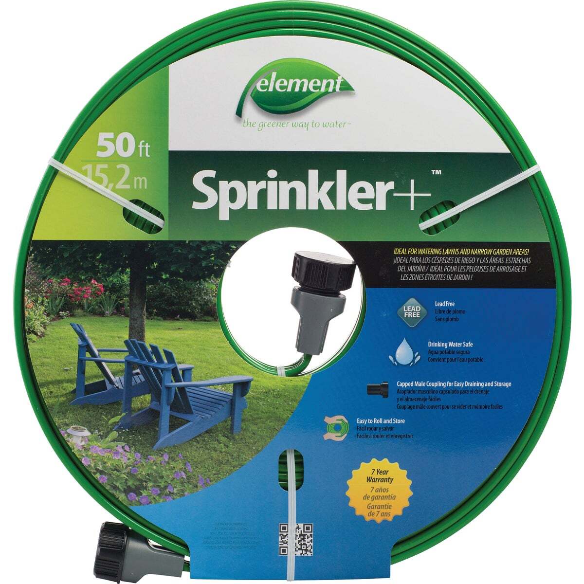 Best Garden 5/8 pulgadas Dia. x 50 pies L. Manguera rociador seguro para agua potable Best