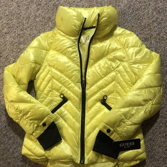 Womens GUESS Yellow Lightweight Quilted 