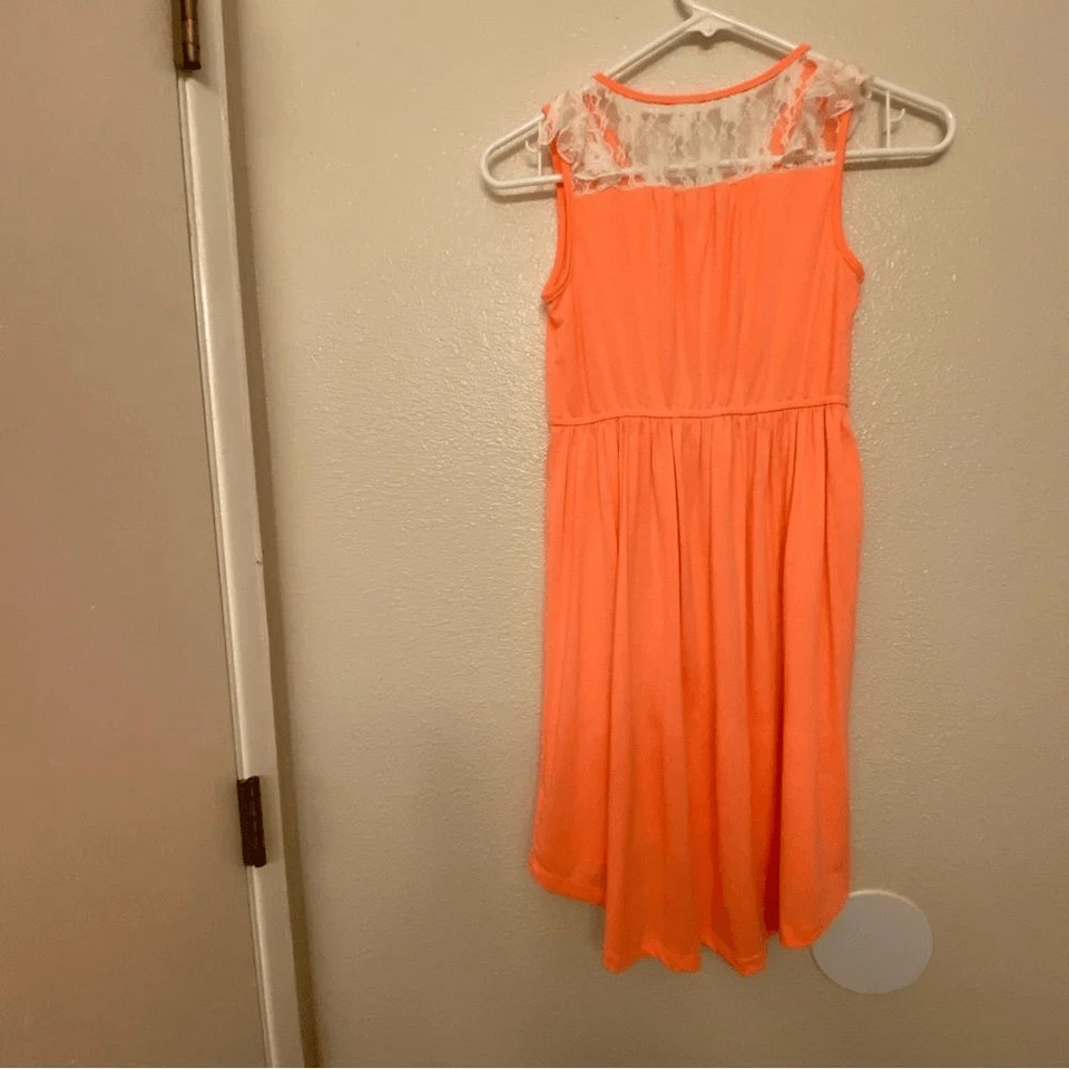 Pinky Niñas Coral Volantes Largo Sin Mangas Alto Bajo Maxi Vestido de Verano Ribete de Encaje 10 Foto 2 de 4