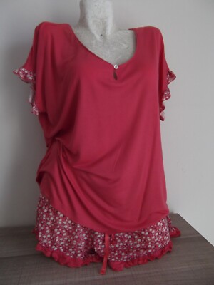 OVS Sommer Schlafanzug Bluse + Shorts Gr.XXL BEQUEME GRÖßEN