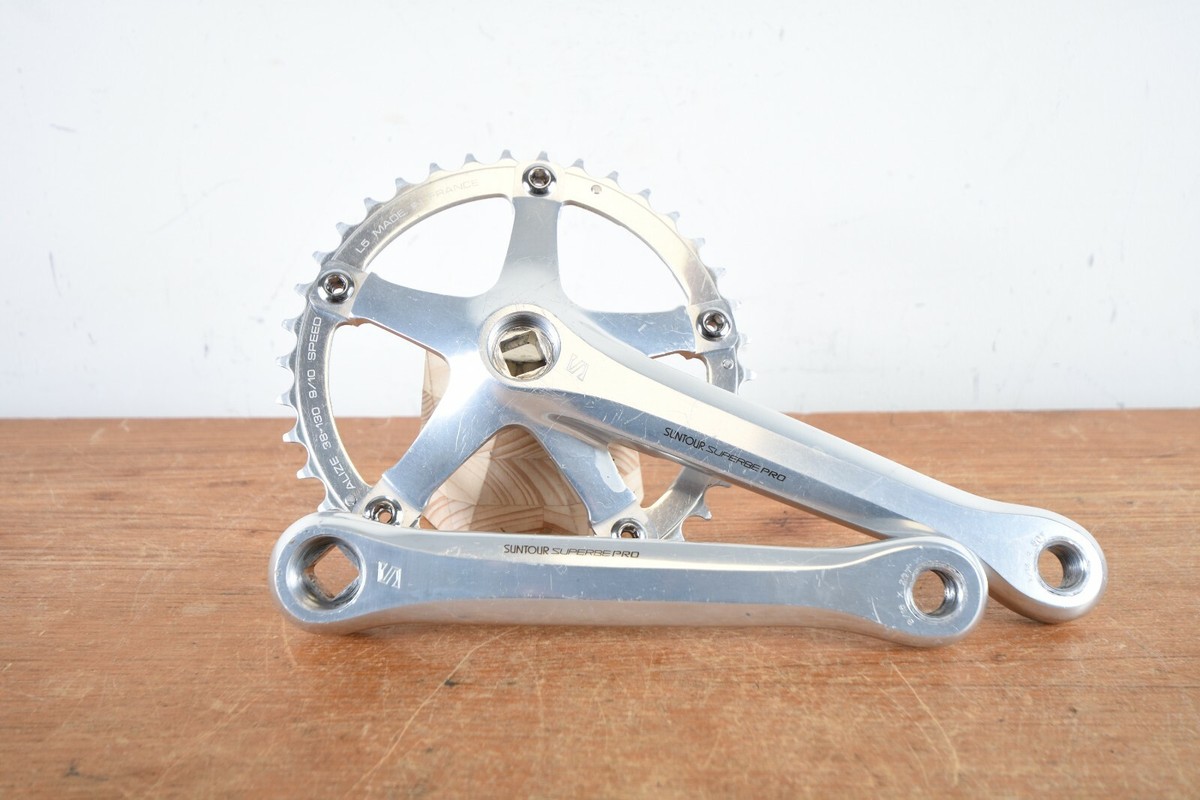 Vintage Rare Suntour Superbe Pro Crankset 38T Chainring Vintage Rare Suntour Superbe Pro Crankset 38T Chainring