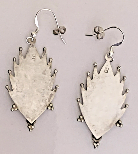 Vintage Hand Crafted Sterling Silver Dangling Earrings, 9.16 grams - Picture 3 of 4
