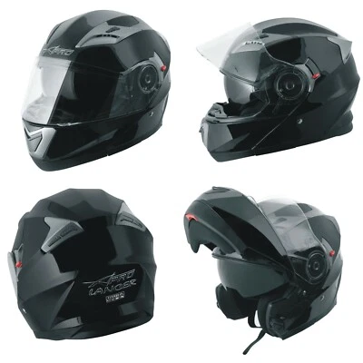 Casco Modulare Apribile Moto Touring Sport Visiera Parasole Nero