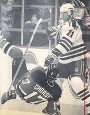 1994 Rangers Mark Messier Checks Devils Tom Chorske AP Press Paper Photo