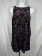 Loft Outlet Velvet Jacquard Dress Size Medium Scoop Back Sleeveless New