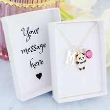 Panda Necklace, Personalised Jewellery, Cute Bear Pendant, Panda Birthday Gift