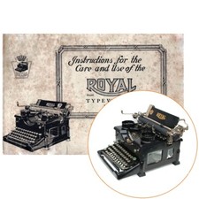 Máquina de Escribir Royal Nº 10 Manual de Instrucciones Usuario Repro Antigua Doble Vidrio Lado