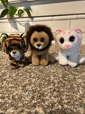 Lot of 3-Beanie Boo Jungle Cats No Paper tags Clean