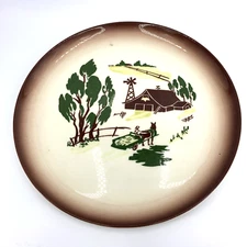 Brock of California Harvest Time Serving Platter 11" Ceramic Vintage