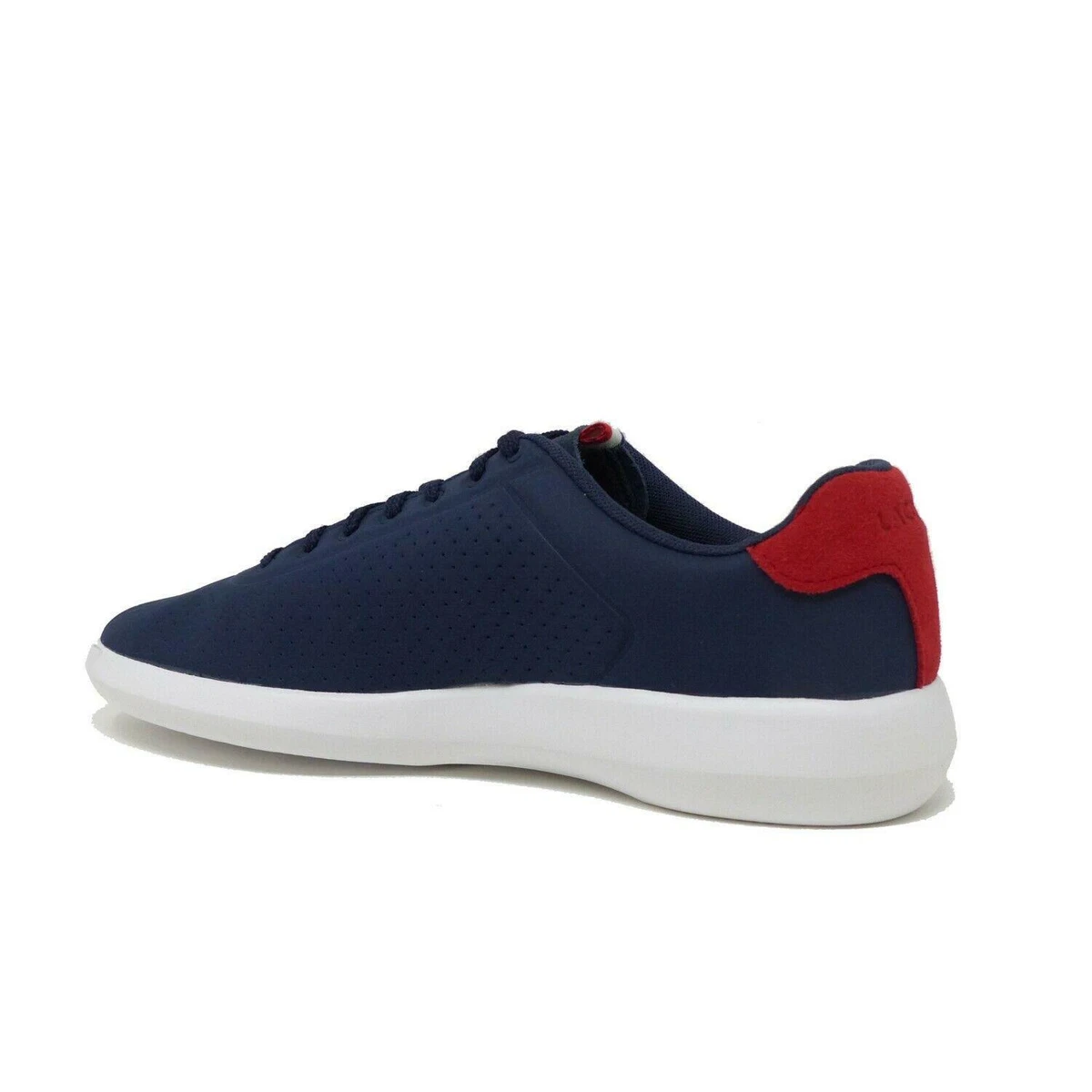 Lacoste Avance Synthetic Trainers Navy Red Mens UK 6 11