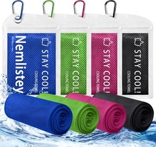 4 Pack Cooling Towels, Soft Breathable Cooling Towels for Neck and Face,