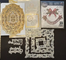 Christmas Crafts Metal Cutting Dies Lot Mostly New Tattered Lace Tim Holtz